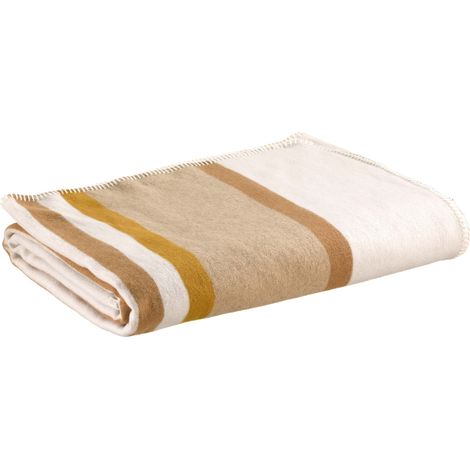 VIVARAISE - Jeté de lit Vivaraise Gioia - Jacquard recyclé Ivoire (240 x 260 cm)
