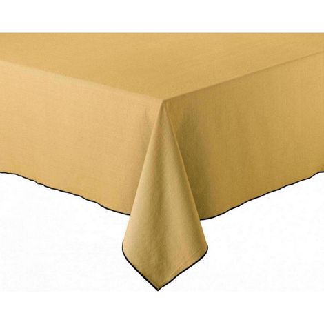 Nappe de Table Rectangulaire Écoresponsable en Coton Recyclé Coloris Badiane 170 x 300 cm - PANGIVO (1/3)