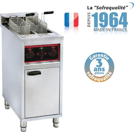 Friteuse électrique sur coffre - 2 x 10 litres - 12 kW - Sofraca
