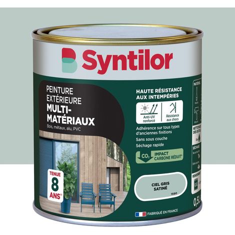 Außenfarbe für Holz, Aluminium und PVC. SYNTILOR Satingrau Himmelblau 0,5 l SYNTILOR (1/5)