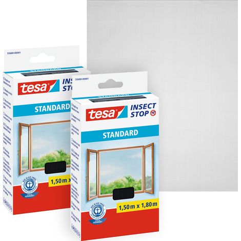tesa STANDARD 55680-00501-04 Fliegengitter (B x H) 150 cm x 180 cm Anthrazit 2 St.