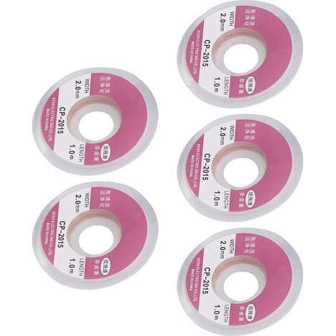 Mèche à dessouder en cuivre, 5 pièces, transmission de chaleur rapide, dessoudage rapide, 1 m (1/5)