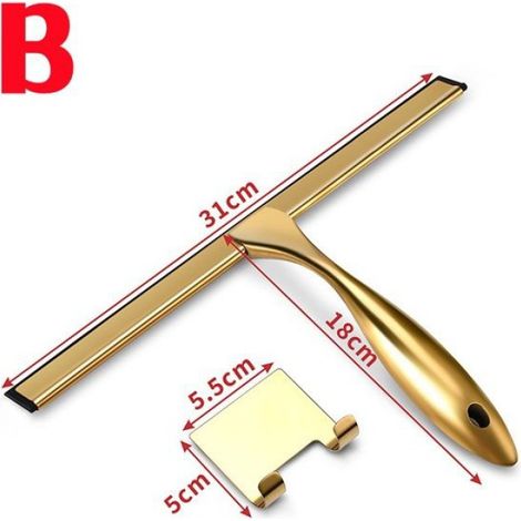 Outil en acier inoxydable pour nettoyage vitres et livres avec poignée, brosse en caoutchouc de silicone, raclette 12 pouces
