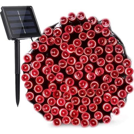 32m Solar Christmas String Lights, 300 LEDs, 8 Modes, Waterproof, Ideal for Garden, Wedding, Birthday, Red (1/5)