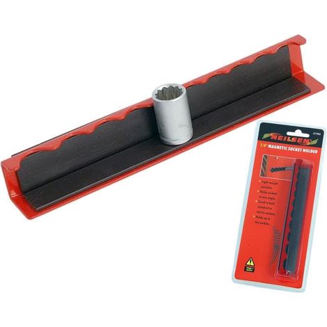 Neilsen 1/4" Magnetic Portable 10 Socket Holder Rail Retaining Rack Holders (1/2)