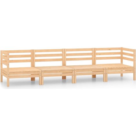 Maison Exclusive - Juego de muebles de jardín 4 piezas madera mac (1/5)