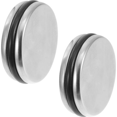 Lot de 2 Bouchons d'évier, inox, noir (1/5)