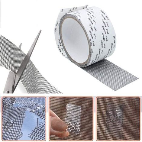 Fensterreparaturband, selbstklebendes Fenstergitter-Reparaturband, Moskitonetz-Reparaturband, wasserdichtes Fiberglas-Flickenzelt-Reparaturband, wasserdichter Anti-Mücken-Flicken, 2 Stück N (1/4)