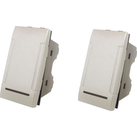 Kit 2 deviatore bipolare compatibile con living light international air interruttore pulsante 2p 16a 250v silver (1/4)