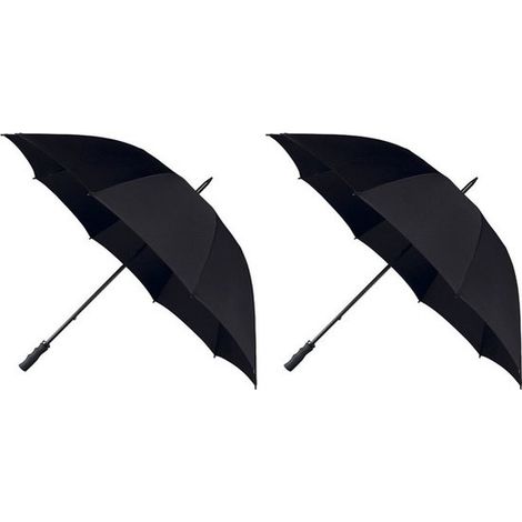 2 parapluies de golf noirs anti-tempête 130 cm - Parapluies résistants aux intempéries (1/2)