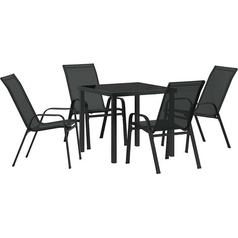Maison Exclusive - Set da Pranzo per Giardino 5 pcs Nero (1/5)