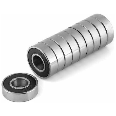 Lot de 10 roulements à billes multi-usages avec joint en caoutchouc, à rainure profonde 6001-2RS (12 x 28 x 8 mm) (1/5)