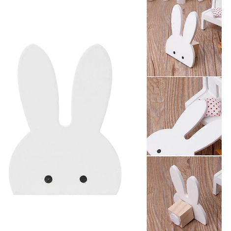 Crochet mignon lapin, cintre en bois, décoration murale pour chambre d'enfant (1/4)