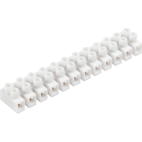 Barrette de connexion 12 voies – Polypropylène blanc – 1-2,5mm² – 250V – 3A (1/2)