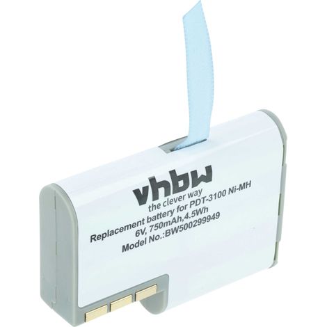 vhbw Akku Ersatz für Symbol 21-36897-02, 50-14000-0, KT-12596-01, KT12599-04 für Barcodescanner POS (750mAh, 6V, NiMH)