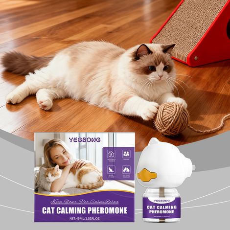 Dispositif de soin corporel pour chat - Soin interactif quotidien pour chats domestiques afin de prévenir les griffures et les mictions inappropriées - 45 ml (1/5)