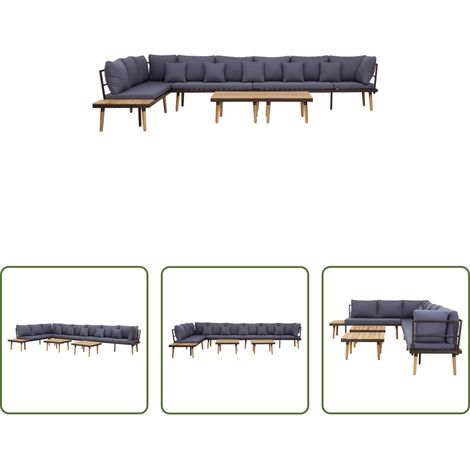 Terrassensofa - Garten-Lounge-Set 8-Sitzer mit Kissen Massivholz Akazie (1/5)