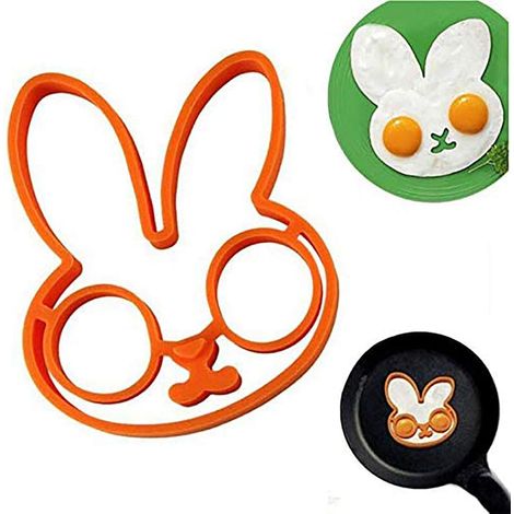 Moule à œufs d'Halloween : Moule à œufs au plat et à crêpes réutilisable en silicone, ustensile de cuisine antiadhésif pour façonner les œufs et les omelettes (1/5)