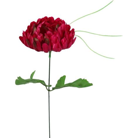 Crisantemo artificiale rosa scuro, 45 cm - Decorazione per Ognissanti (1/2)