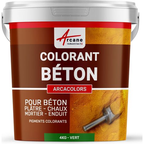 Pigments, colorants, pour béton, ciment, enduit, mortier, dalle, chaux, plâtre, oxydede fer, chrome, titane : Arcacolors - 4 kg Vert - ARCANE INDUSTRIES