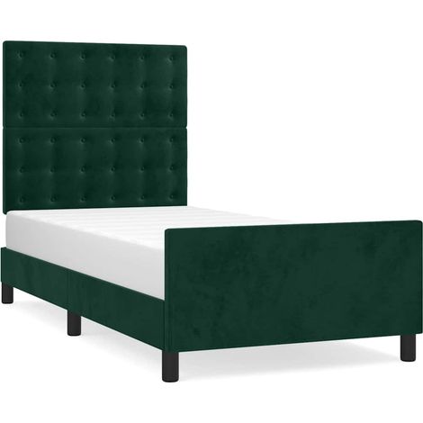 Maison Exclusive - Giroletto senza Materasso Verde Scuro 90x190 cm in Velluto (1/5)