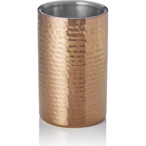 Refroidisseur à bouteille Ø 12 cm H 19 cm martelé titane doré double paroi - Was Germany (1/2)