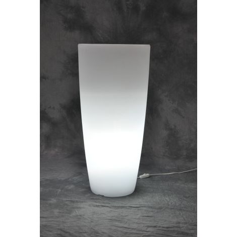 Vase lumineux rond blanc glace 33x70h pour mobilier de jardin intérieur extérieur - I Giardini Del Re