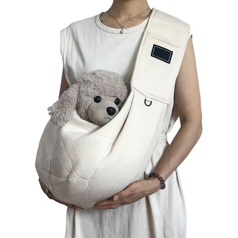 Sac De Transport Pour Chien Et Chat - Tissu Oxford - Bretelles En Coton Perlé - Sangle De Sécurité - Convient Chiots À Chiens Moyens - 1 Pièce (1/5)