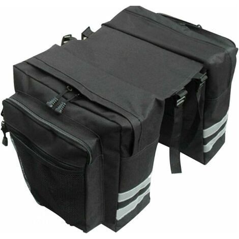 Sacoche Sacoche Vélo, Sac Etanche Arrière Tronc, Double Sacoche Vélo Porte-bagage, Sac Pliable Rangement pour Déplacements, Voyages, Pique-niques, Cyclisme, Outdoor Sport(Noir) (1/5)