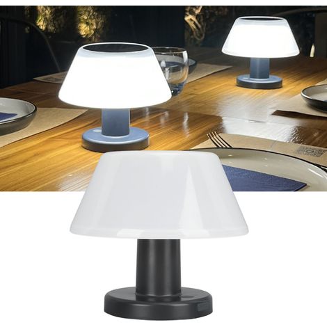 Lámpara de mesa solar profesional para uso exterior, resistente al agua con clasificación IPX4, de alto brillo, con 4 niveles de brillo, apta para uso en interiores y exteriores. (1/5)