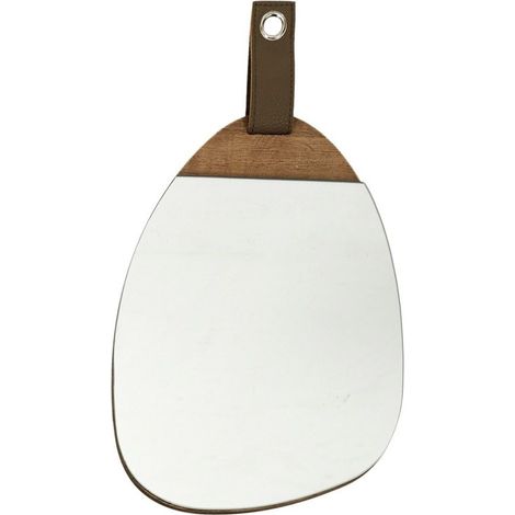 Miroir galet bois 20x29 cm (1/3)
