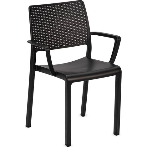 Chaise d'Extérieur Monzuno, une Chaise Empilable Fabriquée en Italie, Gris Anthracite (1/3)