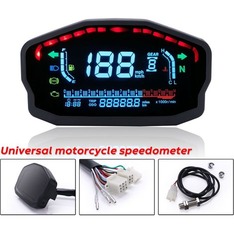 Motorrad-Tachometer – digitaler Kilometerzähler – für 1, 2, 4 Zylinder (Messgerät und Sensor)