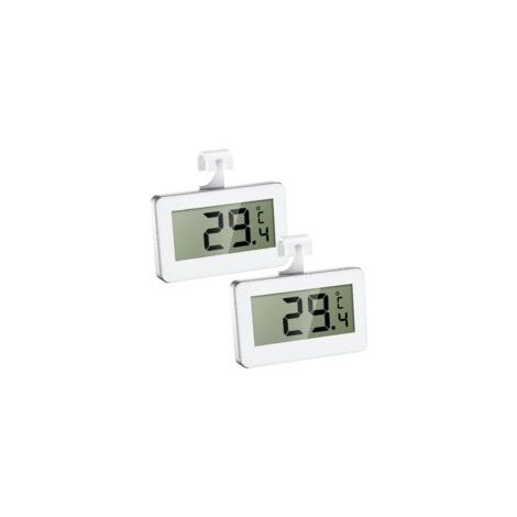Termometro per frigorifero, mini termometro per congelatore in 2 pezzi con display LCD di facile lettura, termometro per interni con allarme antigelo, perfetto per casa, ristoranti, cucina, bar - Crez (1/4)