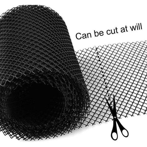 Grilles de Protection de Gouttière durable en PP,Protège Toiture et Protection contre Feuille+ 10 Crochets de fixation+16cm de largeur+6m de longeur,Protective grids for gutters Noir (1/4)
