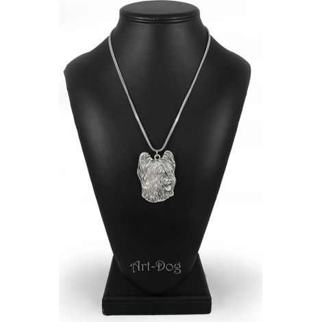 Pastor francés Briard, Berger de Brie - collar para perro, colgante para perro en una cadena de plata, joyería única de Art-Dog (1/5)