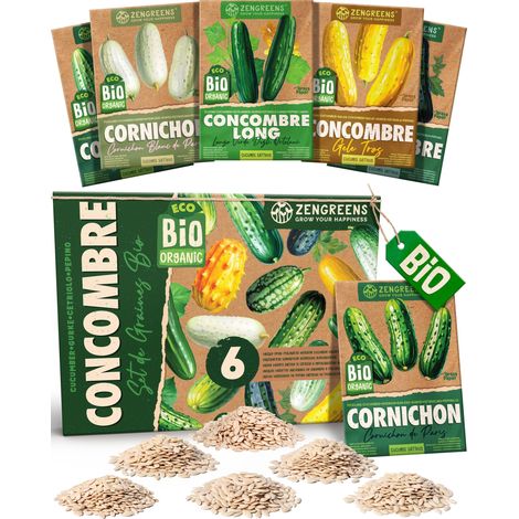 Graines de concombres bio set 6 variétés reproductibles ZenGreens (1/5)