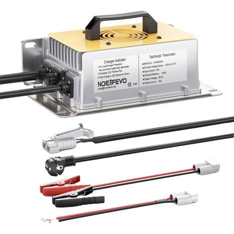 Chargeur de batterie au lithium, étanche IP65, chargeur rapide 58,4V pour batterie 16S, haute efficacité, 58.4V 30A, UE (1/2)