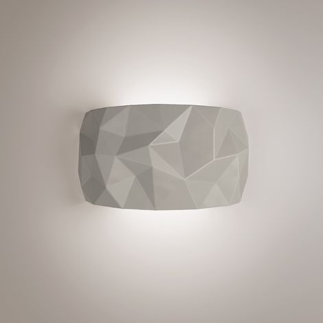 Angled Applique En Céramique Artisanale Grise Avec Diffuseur Prismatique Et Technologie Led Graduable Triac, Rendu Des Couleurs Élevé Cri 90 (1/2)