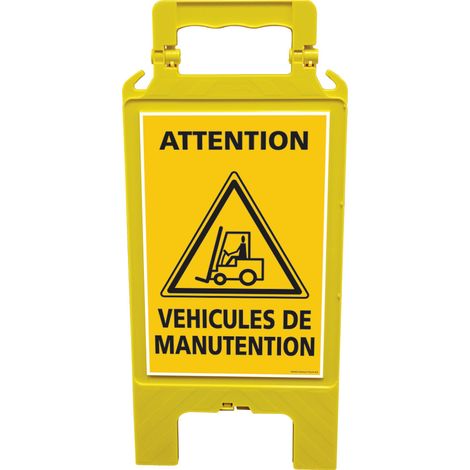 Chevalet de signalisation, attention aux véhicules de manutention - Chevalet jaune (1/5)