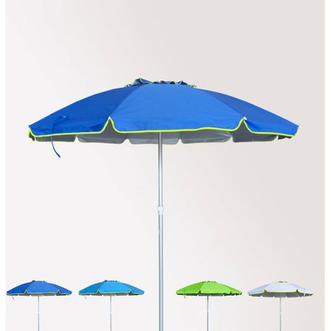 Roma Sonnen Strandschirm Alu Windfest uv Schutz 240 cm - Blau