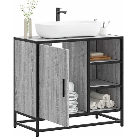 Bathroom Sink Cabinet Grey Sonoma 65x33x60 cm Engineered Wood vidaXL (1/5)