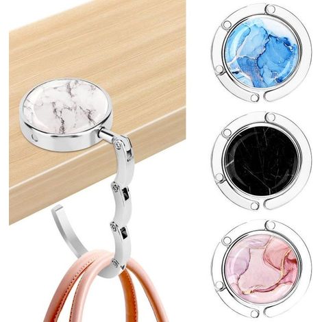 Porta borse da ufficio con 4 ganci antiscivolo pieghevoli, ideale per l'ufficio o il ristorante. (1/4)