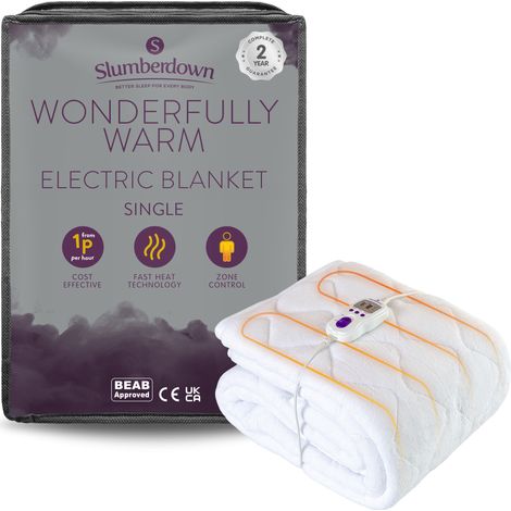 Slumberdown Wonderfully Warm Electric Blanket, Single