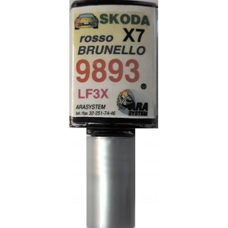 Skoda 9893 LF3X rosso brunello vernice auto riparazione graffi 10 ml ARA (1/5)