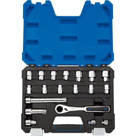 Draper 19-Piece Metric Socket Set with Depth Restriction Avoidance – Model 16482