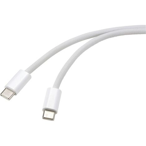 Trywise Câble USB USB-C® mâle, USB-C® mâle 1.00 m blanc torsadé par paire RF-6056882 V561193 (1/4)