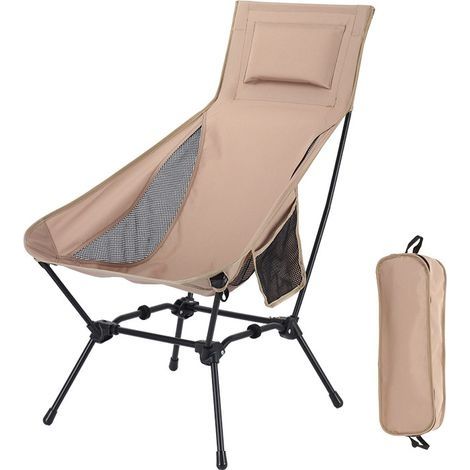 Chaise de Camping Pliable Confortable, Chaise de Pêche Pliante Portable pour L'extérieur, Ultra Légère Chaise Pliante Confortable Charge Maximale 120kg pour Voyages, Randonneurs, Pêche (1/5)
