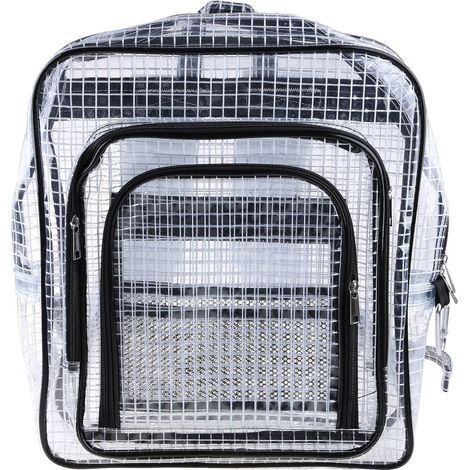 1 Sac à dos en PVC transparent, sangles réglables, fermeture éclair robuste, pour outils et ordinateur, usage atelier et voyage (1/5)