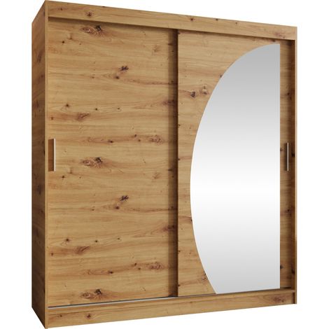 Armario Hartford 506, Roble Artisan, 200x180x62cm, Puertas de armario: Correderas, Número de estantes: 0